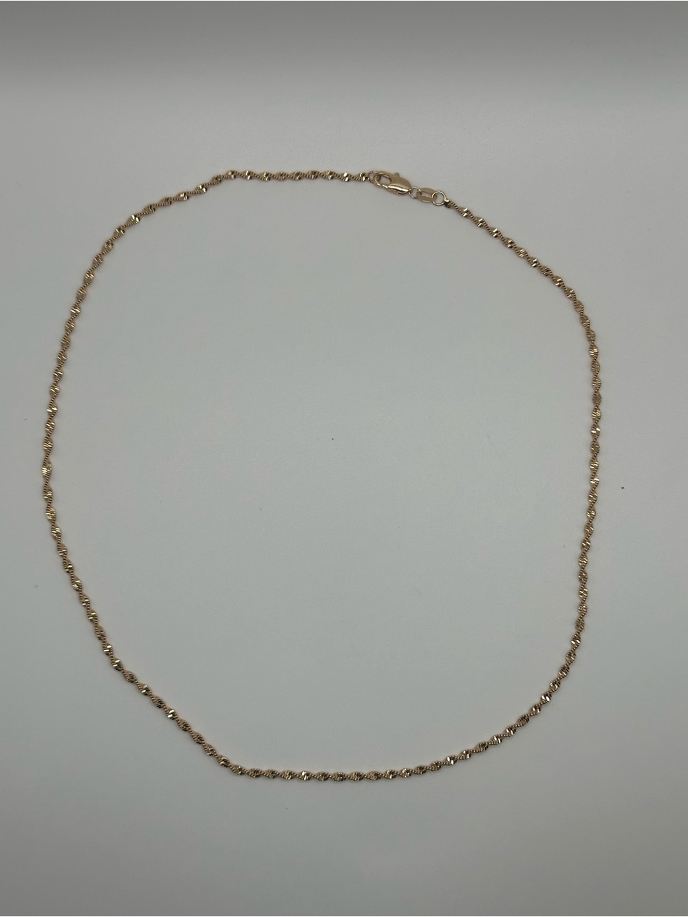 Sparkling Singapore Twist Rope Necklace in Rose Gold Filled- 18 Inches